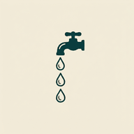 Icon of a tap with three falling water drops for leaking toilet repair swindon callers